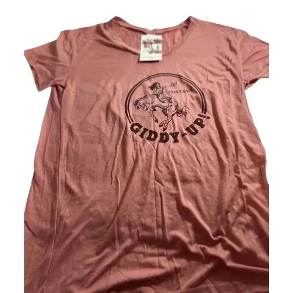 Montana Giddy Up Tshirt Made In Montana Medium Women’s New With Tags Cowgirls - Picture 2 of 5